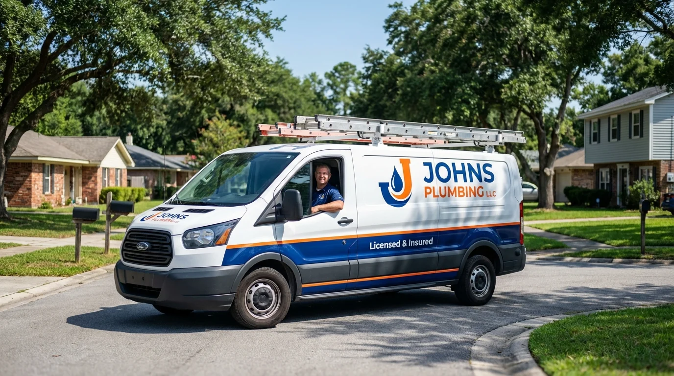 Johns Plumbing LLC service van in Middleburg, FL